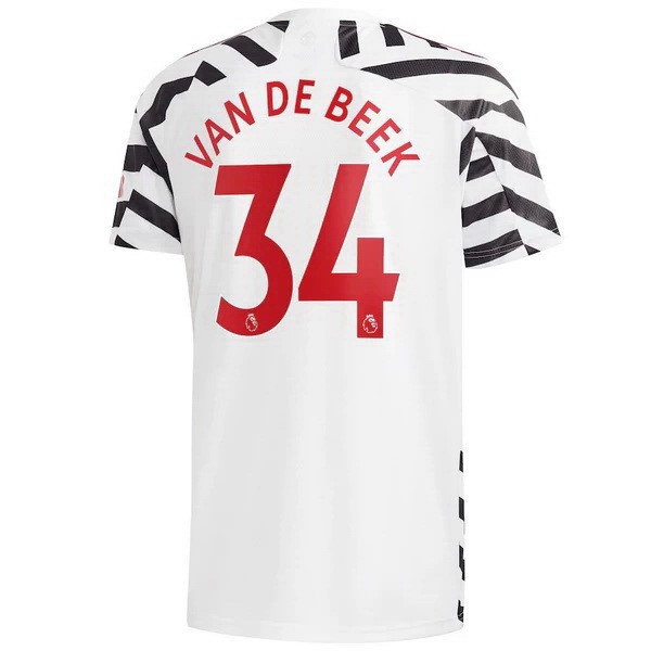 Maglia Manchester United NO.34 Van De Beek Third 20/21 Bianco